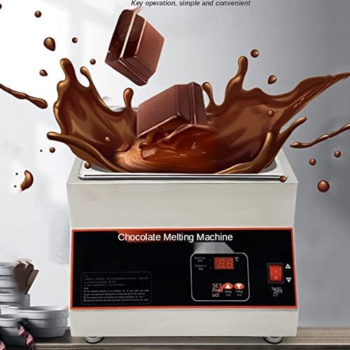 TXGJWRA Professional Chocolate Melting Pot,500W Digital Control Electric Chocolate Melter Fondue,20 Lbs Chocolate Tempering Machine,Stainless Steel,Dry Burning,Commercial Warmer,2-Tank - 1