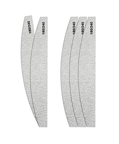 Zebra Halbmond Nagelfeilen Set für Acryl und Gelnägel mit einer Körnung von 180/240 Doppelseitig (5er Set) Cover