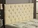 CrowNBEDSUK Chesterfield Tête de lit en Strass en Forme de tête de lit en Forme de Losanges en Forme de Losanges en Forme de tête de lit en Forme de Losanges (crème, 3ft (Simple) Bouton uni), Pierre