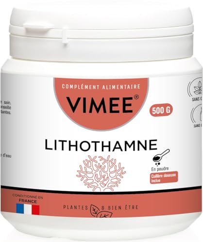 Lithothamne en Poudre Vimee - Algue Rouge, Calcium Marin Naturel - Complément Os, Articulations, Equilibre Acido Basique - 500 G - 500 Jours Lithothamne en Poudre Vimee - Algue Rouge, Calcium Marin Naturel - Complément Os, Articulations, Equilibre Acido Basique - 500 G - 500 Jours