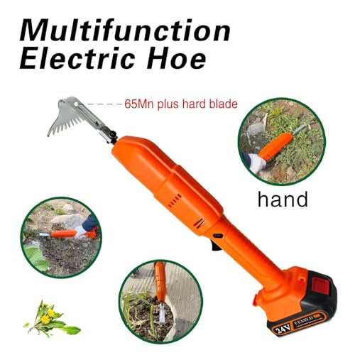 Electric Hoe, Gardening Tool With Lithium Battery, Manese Steel Blade For Loosening Soil, Telescopic Pole For Weeding, Dual Switch Safety Design - Image 5