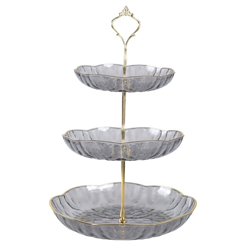 Practical Party Serving Plate Multilayer Snacks Fruits and Pastries Holders Plastics Texture Kitchen Display Shelf