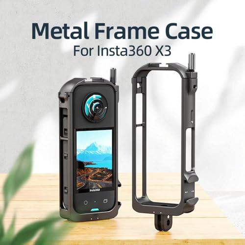 Image of Aluminium Protective Frame for Insta360 X3,Metal Durable Housing Cage with Cold Shoe Mount,Weight Only 45G (Insta360 X3 cage)