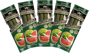 King Palm | Watermelon Wave | 10 Palm Leaf Rolls | Size: Slim | 5 Pack Bundle | 1 Pack = 2 Rolls