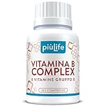 Vitamina B Complex Alto Dosaggio PiùLife, 1 Al Giorno 100% VNR, Vitamina B6 B1 B2 B3 Niacina, B5, B8 Biotina, B9 Acido Folico, Vitamina B12, Tutte Le Vitamine Gruppo B Integratore, 365 compresse
