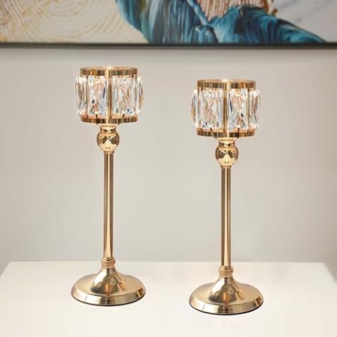 Kolnlala 2 Piece Crystal Bowl Tealight Candelabra Cover