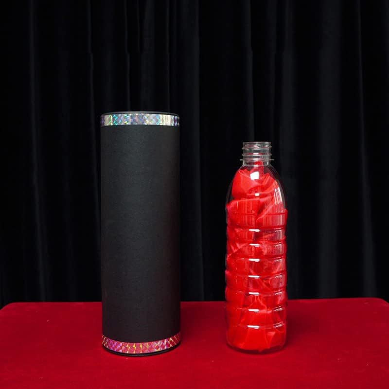 SUMAG Silk to Bottle Magic Tricks 45 × 45 cm/17.7 × 17.7 in Silks Appear in Plastic Bottle Magic No Angle Limit Stage lllusions Gimmicks Mentalism Props