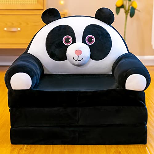 Tunkence Foldable Kids Sofa Plush 2 In 1 Toddler Chair Cover Removable Backrest Armchair Children Cartoon Sofa Bed For Living Room Bedroom Seat, No Liner Filler #TOP1