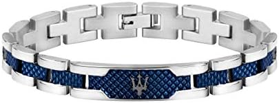 Bracciale da uomo Maserati, Collezione JEWELS, in Acciaio, PVD grigio, PVD blu – JM419ASC02