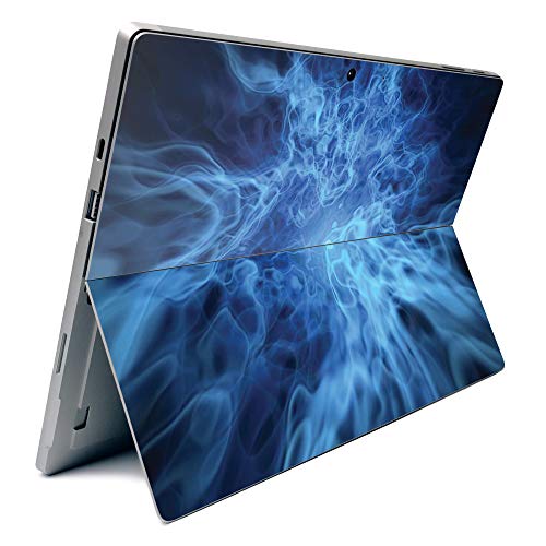 Image of MightySkins Carbon Fiber Skin for Microsoft Surface Pro 7 - Blue Mystic Flames | Textured Carbon Fiber Finish | Easy to Apply, Remove, and Change Styles | Made in The USA