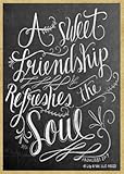 SJT ENTERPRISES, INC. A Sweet Friendship Refreshes The Soul. Proverbs 27:9 (Vertical) - Wood Fridge Magnet Featuring The Artwork of Ampersand - Measures 2.5' x 3.5' x 1/8' Thick (SJT15022)