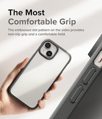 Coque iPhone 15 Ringke Fusion Bold protection antichoc gris mat