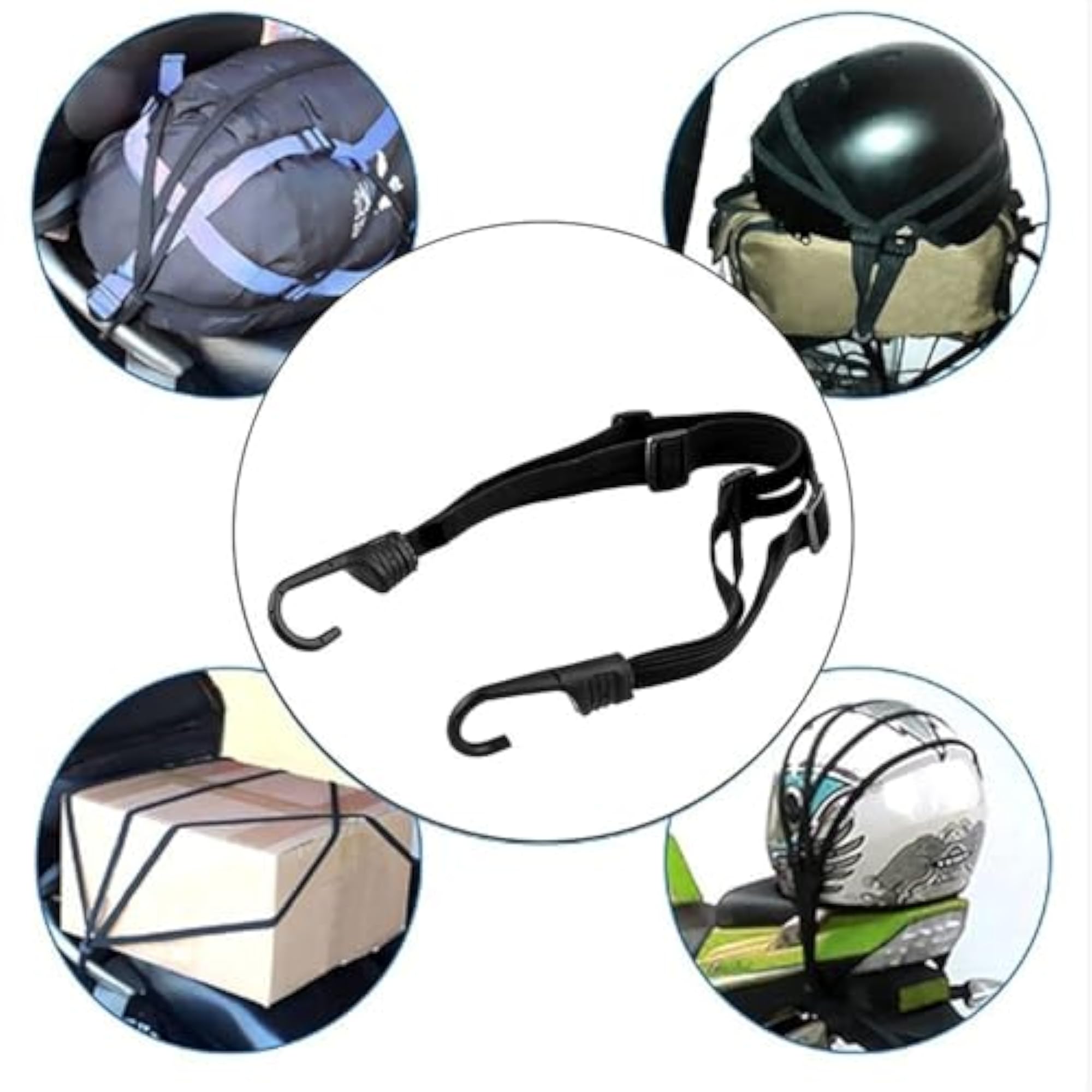 Heavy-Duty Retractable Helmet & Luggage Elastic Rope Strap