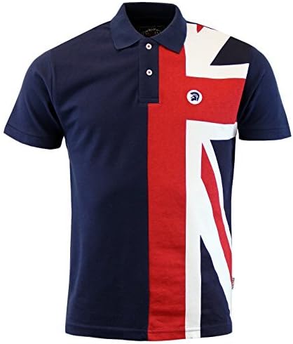 Trojan Records Mens Mod Half Union Jack Polo Shirt - TR8329 Navy Blue (XL)