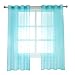 Produktbild WOLTU VH5514ts-2, 2er Set Gardinen Vorhänge transparent mit Ösen Stores, Doppelpack Ösenvorhang Fensterschal Voile für Wohnzimmer Schlafzimmer Landhaus, 140x175 cm Türkis