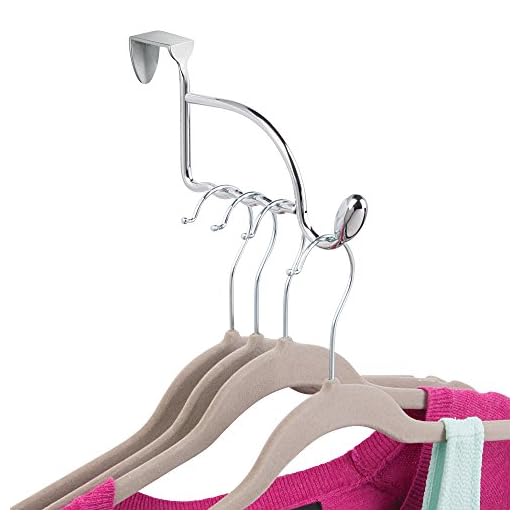 iDesign Orbinni Organizador de aço sobre a porta, gancho de armazenamento para quarto, armário, banheiro, 10 x 21 x 28 cm, ouro rosa