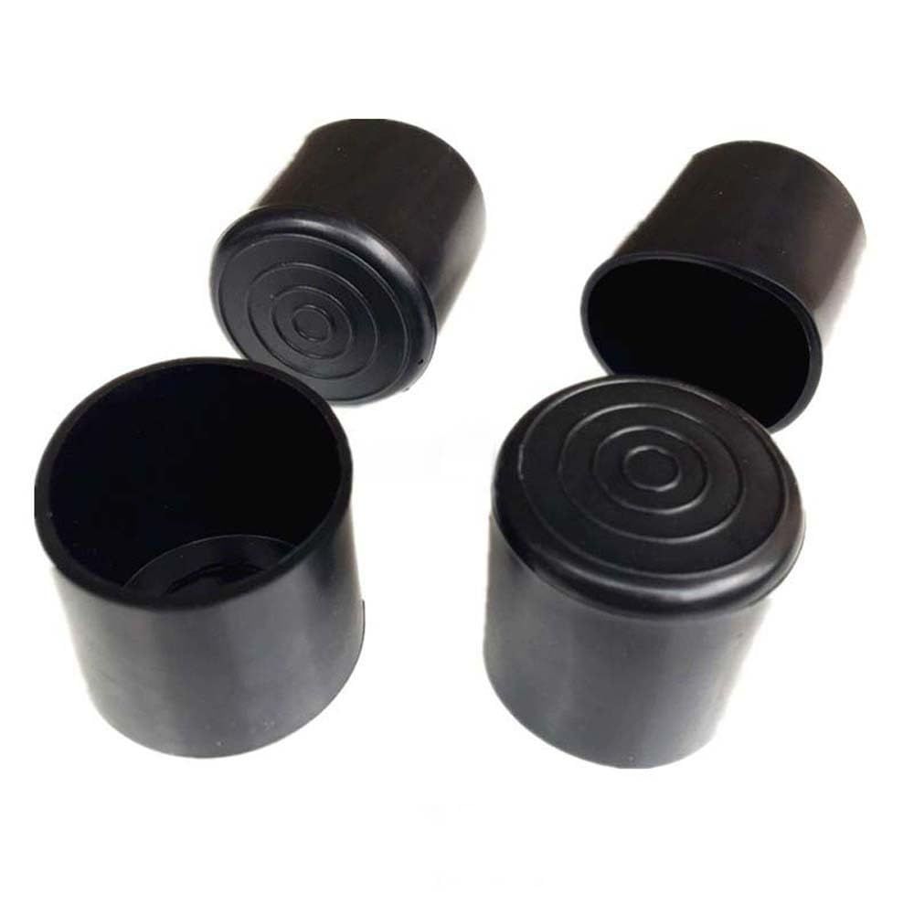 20pcs Black PVC Rubber Chair Table Feet Pipe Tubing End Cover Caps Cap Floor Protection 42mm for Plumbing Systems