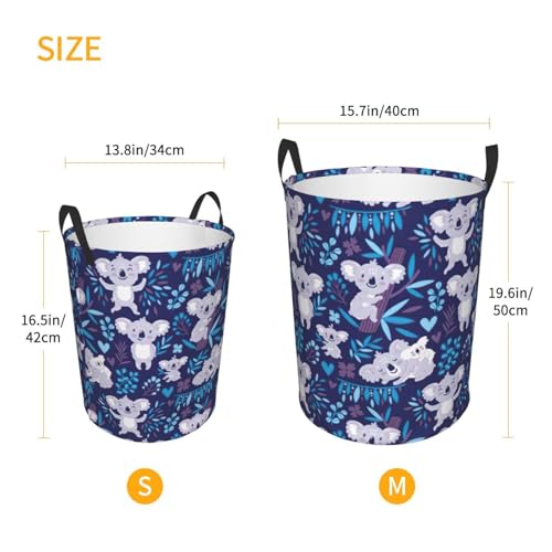 Joli panier à linge imprimé koala vertical avec structure renforcée
