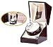 [New Arrival] Love Nest Handmade Wood Automatic Watch Winder Box Double/Dual Watch Winder 2 with Quiet Japanese Mabuchi Motor（power included）