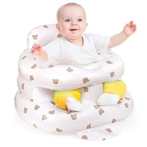 Aufblasbarer Babysitz für Babys ab 3 Monaten, aufblasbarer Babystuhl eingebauter Luftpumpe Baby Rückenstützsofa, Boden-Sitzunterstützung Toddler-Bodensitze zum Aufsitzen Für Reisen Füttern Camping