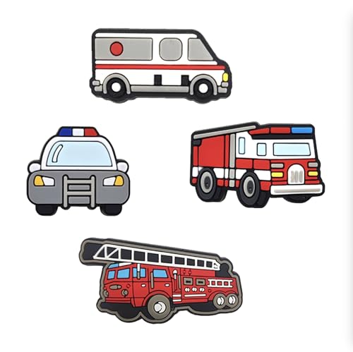yiagofy Vehicle Shoe Charms for Kids, 16-Piece Set, Emergency Vehicles and Transportation Theme