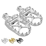 PUCKY CNC Wide Foot Pegs 360° Roating MX Chopper Bobber Style for harley Dyna Sportster Fatboy Iron 883 (银色)