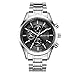 Produktbild Clastyle Herrenuhren Silber Dekorativ Chronograph Uhr Herren Schwarz Zifferblatt Klassisches Armbanduhren für Herren Edelstahl Uhr Geschenk
