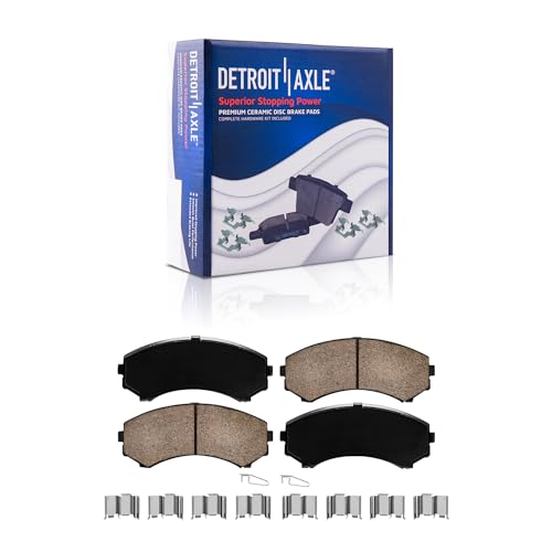 Image of Detroit Axle - Front Brake Pads Kit for Isuzu Axiom Rodeo Sport, Mitsubishi Endeavor Grandis Montero Honda Passport Ceramic Brake Pads w /Hardware Replacement
