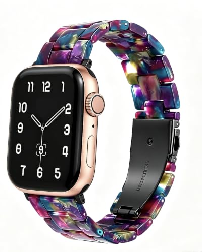 Image of CRIS-BAND Resin Bands Compatible with Apple Watch Series 11 /10 /9 /8 /7 Bands 46mm 45mm 44mm 42mm 41mm 40mm for Women, Strap for iWatch Ultra 3 /2 49mm Series 6 /5 /4 /3 /2 /1 /SE3 Slim Bracelet Wristband