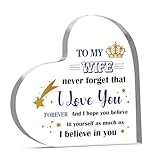 Gifts for Wife from Husband,Wife Birthday Gift,Anniversary Wdding Gift for Wife,Christmas Gifts for Wife,Valentines Day Gift for Her,Acrylic Heart Plaque