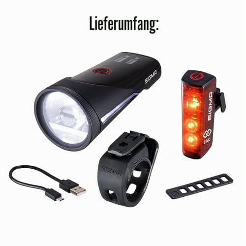 SIGMA Fahrradlicht Set Aura 100/Blaze Link mit Innovativer Kopplungsfunktion & Automatischer...