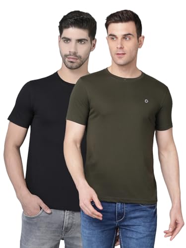 Image of Dollar Cotton Rich Fabric Solid Men's T-Shirt | Chest Logo Branding | Wide Array of Attractive Colours