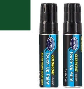 Half-Ounce Jar for Chrysler Laser Automotive Touch-up Paint - Deep Green Metallic Clearcoat G36/PGK - Value Package