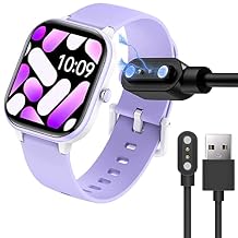 Lamshaw Compatible with HENGTO Kids Smart Watch Charger, 2 Pin Magnetic USB Replacement Charging Compatible with HENGTO H39 Plus/HENGTO H69/Mgaolo H91/Slothcloud H99 Plus Kids Smart Watch Black