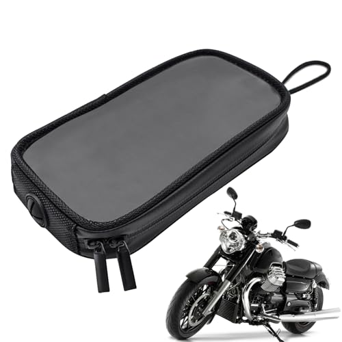 Sacoche de réservoir de téléphone pour vélo - Accessoire de sac de moto magnétique - Châssis étanche - Organisateur multi-poches - Support de réservoir de carburant - Trou pour casque - Pour scooter