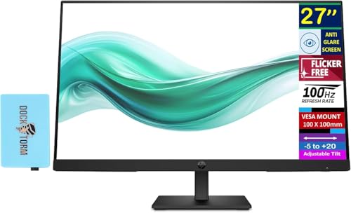 Image of HP Series 3 Pro 327pf 27 inch (Replaces V27) FHD IPS Monitor w /250 nits Brightness, 5ms Response Time, Anti-Glare, Flicker Free, VESA Mount, DisplayPort & Dockztorm USB Port Expander, Black (B0CG3UT#ABA)