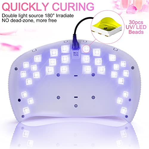 NAILGIRLS Uv Led Lamp, 75W Uv Light For Nails Professional Nail Dryer For Gel Nail Polish Curing Lamp With 3 Timers Auto Sensor, White - Image 2