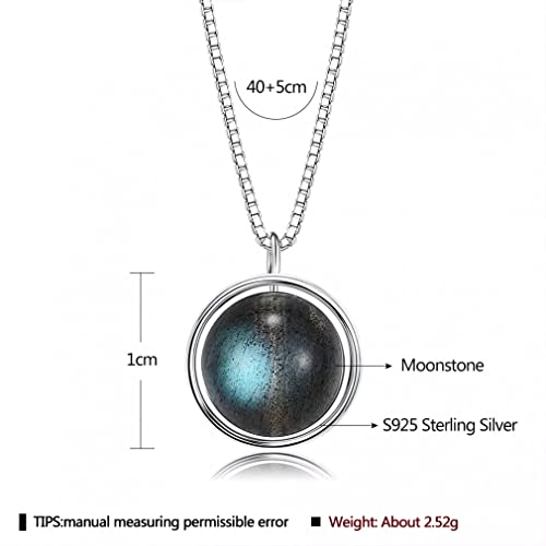 Colliers avec pendentif en pierre de lune femmes bijoux argent 925 - 3