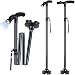 2-Pack LED Folding Walking Cane, Ohuhu Folding Walking Cane with LED Light, Adjustable Walking Stick with Carrying Bag for Fathers Mothers Gifts