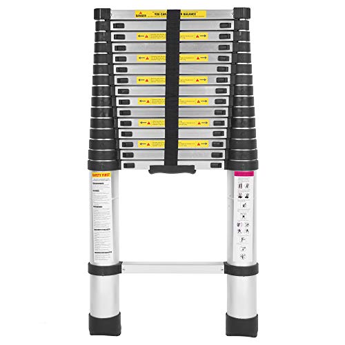 Luisladders 15.5 Feet Telescoping Ladder Multi-Use Telescopic Extension Ladder Anti-Pinch and Anti-Slip