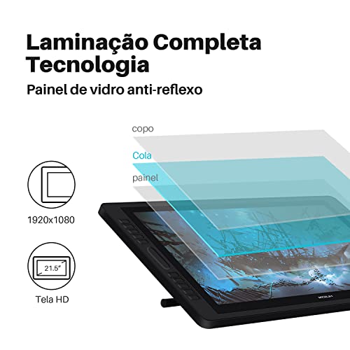 Mesas Digitalizadoras HUION Drawing Tablet Kamvas Pro 22 Tela do tablet com caneta totalmente lamina
