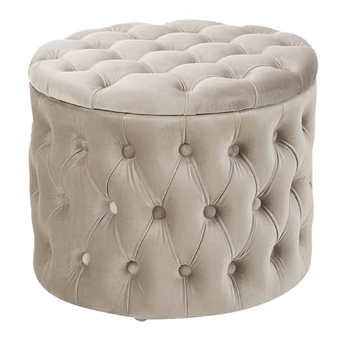 Repose-pieds avec rangement salon table basse ronde et pouf entrée - 2