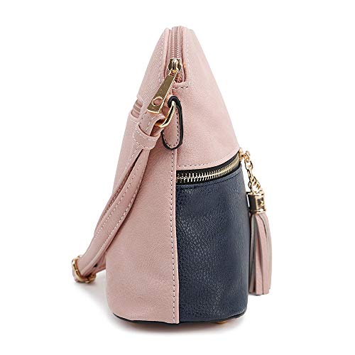 Image of SG SUGU Lunar Lightweight Medium Dome Crossbody Bag Shoulder Bag with Tassel | Zipper Pocket | Adjustable Strap