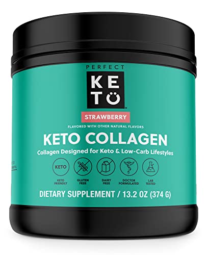 Perfect Keto Collagen Protein Powder With Mct Oil - Grassfed, Gf, Multi Supplement, Best For Ketogenic Diets, Use As Keto Creamer, In Coffee And Shakes For Women & Men (Strawberry) #TOP22