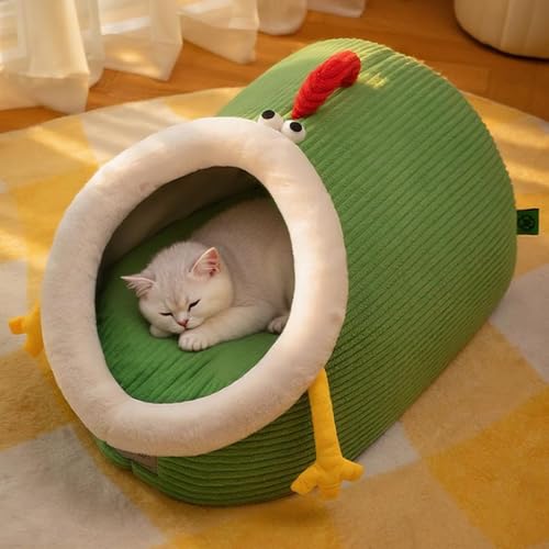 Niche couverte pour chaton intérieur et extérieur avec coussin lavable - 4