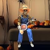 Zoom IMG-2 decorazioni scheletro halloween 570g animato