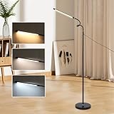 Holdfiturn LED Floor Lamp – Touch Control Dimmable Standing Lamp with 3 Color Modes 10 Brightness Levels, Flexible Gooseneck Reading Light for Living Room, Bedroom & Office, 10W USB Adapter Included