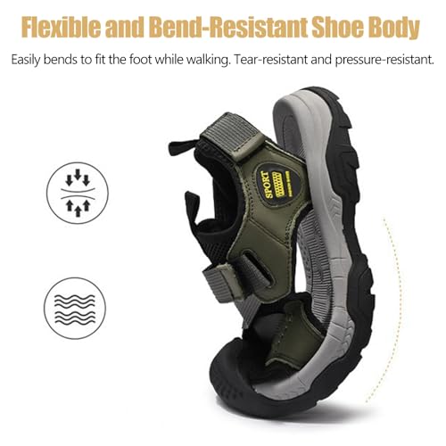 Mens Summer Casual Closed Toe Leather Handmade ls Outdoor Fisherman Beach Shoes For Outdoor Walking Driving4