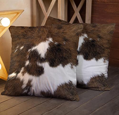 Tomwish 2 Packs Hidden Zippered Pillowcase Christmas Cowhide Accent 20X20Inch,Decorative Throw Custom Cotton Pillow Case Cushion Cover For Home #TOP5
