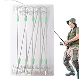Gancho fluorescente calamar Jig: Comes with a storage box, 17 mm x 150 mm size, Freshwater Bait Hooks for live bait easy to store; incluye 10 piezas de ganchos fluorescentes de calamar jig hooks, a must have fishing tackle